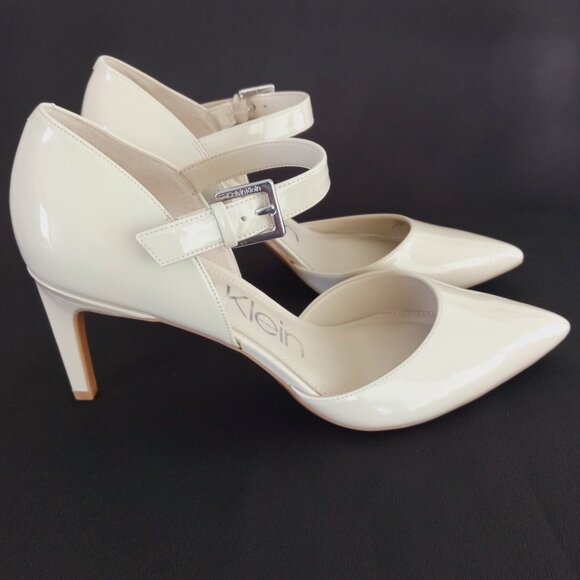 CALVIN KLEIN Pointed Toe Pump in Off White Cream Color Womens Size 10 M - Picture 1 of 12